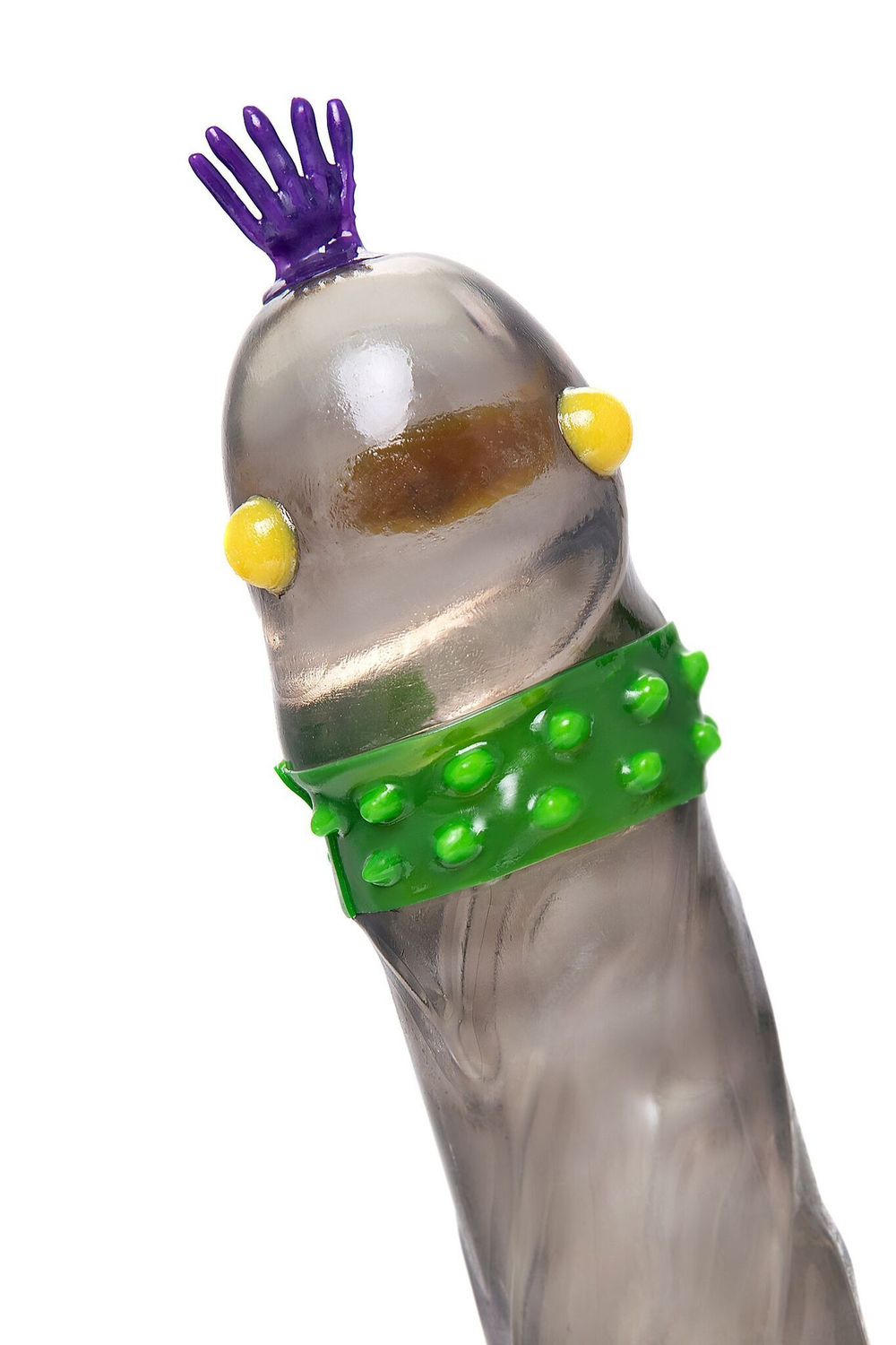 Черный стимулирующий презерватив «Грива мулата» с ароматом яблока - 1 шт. (Цвет: черный)