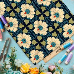 Ткань премиум габардин флорал феерия