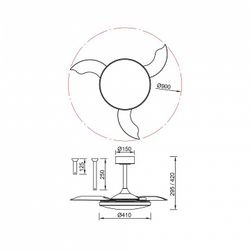 Светильник с вентилятором Mantra SLIM FAN 9056