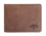 Качественный мужской бумажник коричневый из натуральной кожи с 10 отделениями для кредитных карт, 3 отделениями по бокам, 2 отделениями полузакрытого типа, 2 отделениями для купюр, 1 отделением для монет KLONDIKE «Rob»