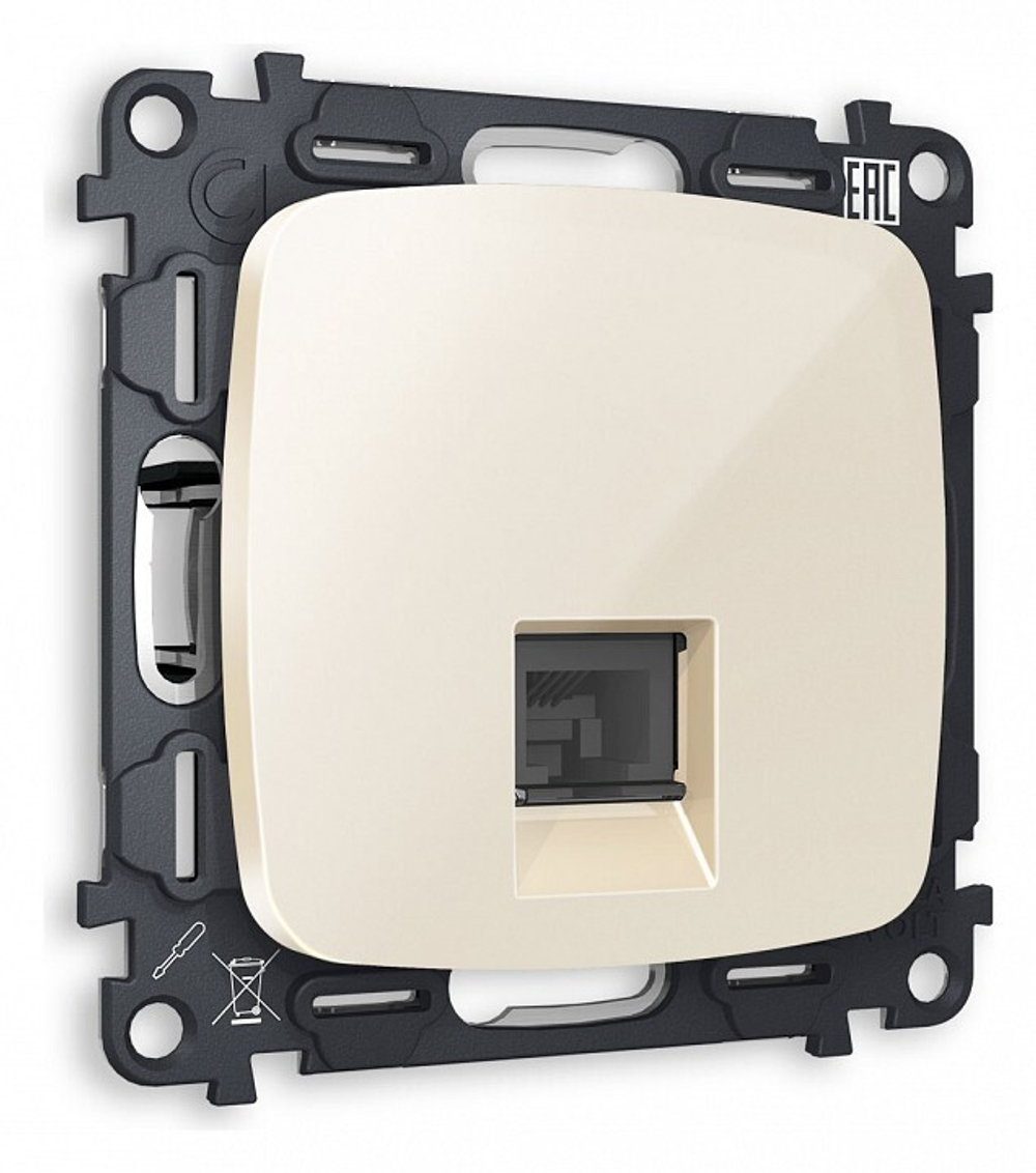 Розетка Ethernet RJ-45 и со шторками, без рамки Ambrella Volt Quant MO312010