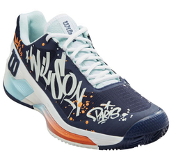 Мужские кроссовки теннисные Wilson Rush Pro 4.0 Paris Hope Clay M - peacoat/clearwater/orange tige