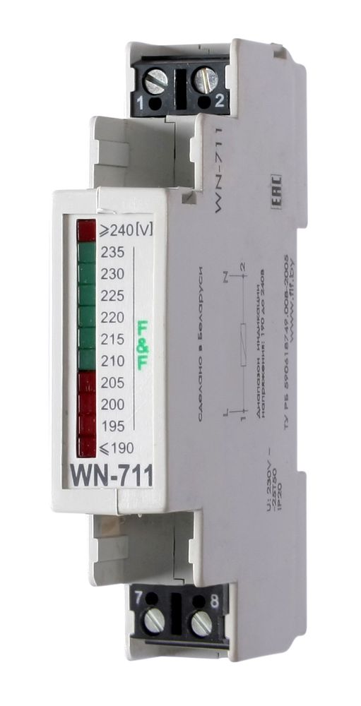 Указатель напряжения (вольтметр) WN-711 1-фазн., LED шкала 190-240В DIN F&amp;F