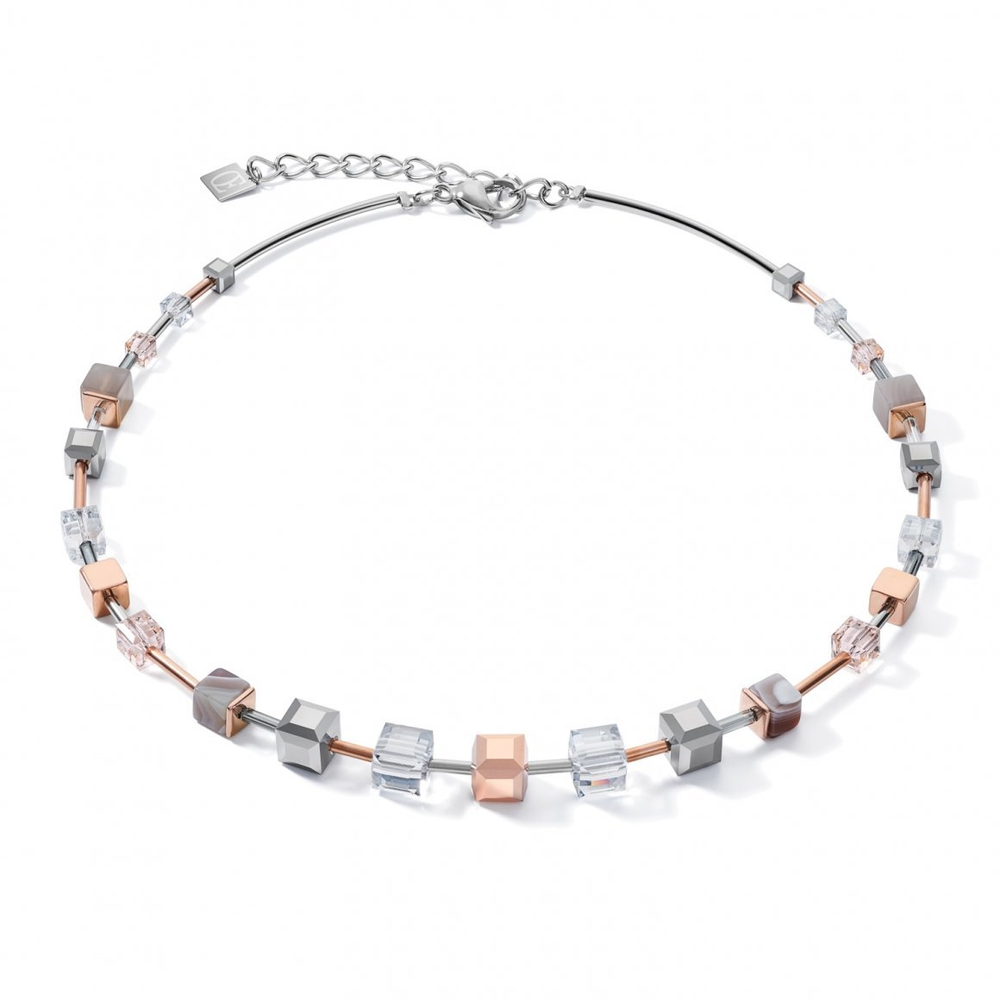 Колье Coeur de Lion Rosegold-Silver 5061/10-1631 цвет серый, прозрачный