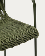 Барный стул Maurina из зелёной оцинкованной стали и зелёной веревки 74,5 см