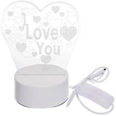 Светильник ночник «3D-Невероятные чувства» на пластиковой подставке, с включателем USB