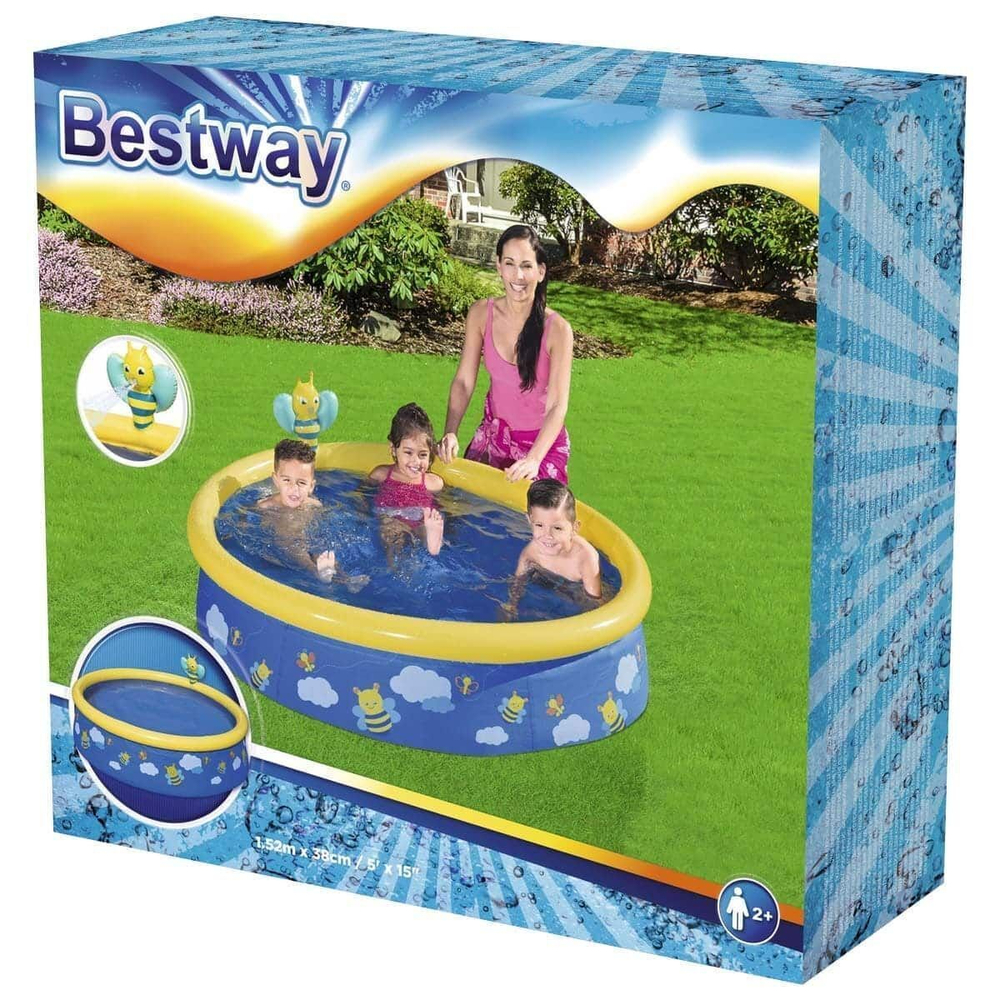 Надувной бассейн Bestway 57326 Пчелки (152x38 см) с разбрызгивателем