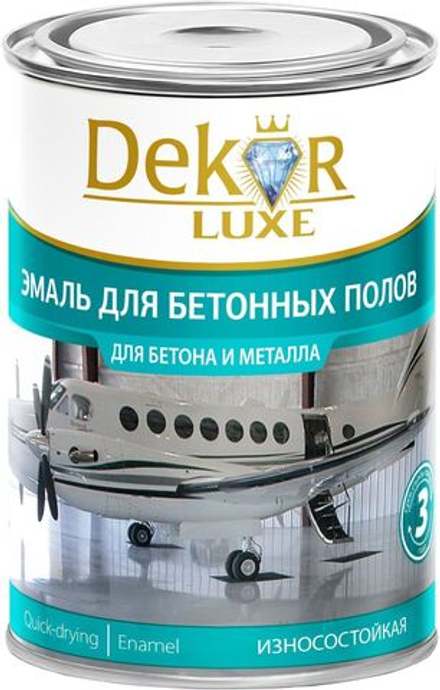 DEKOR LUXE Эмаль алкидно-уретановая для бетонных полов Красно-коричневая 0,8кг (Кубанские краски)