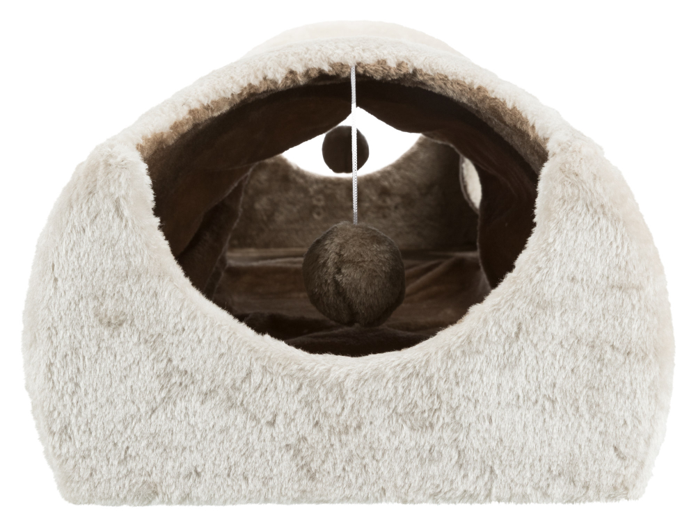 Туннель-когтеточка для кошек Trixie Scratching Tunnel, размер 110x30x38см., светло-серый / коричневый
