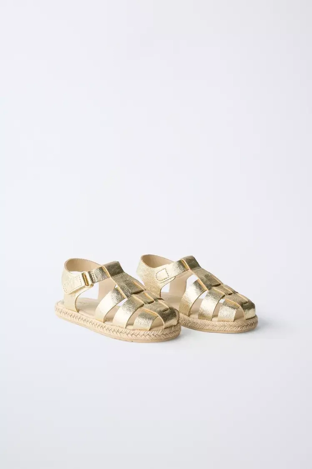 ZARA САНДАЛИИ С МЕТАЛЛИЧЕСКИМИ РЕМЕШКАМИ, ЗОЛОТОЙ