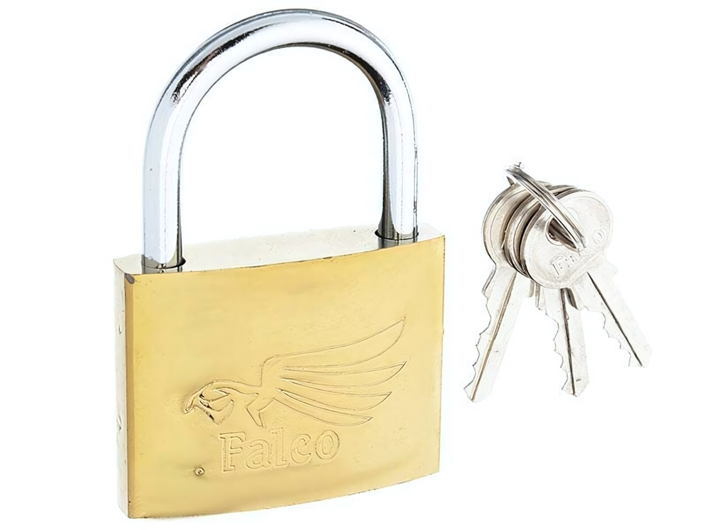 Замок навесной 60мм FALCO золото