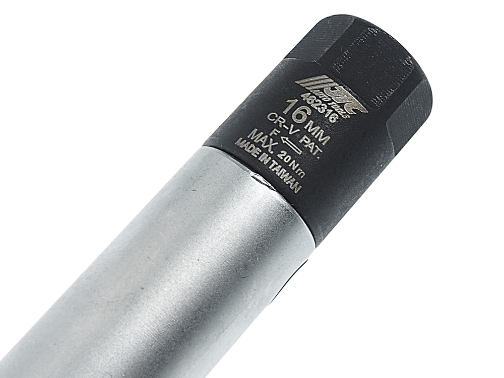 Головка свечная 3/8" 16мм 12-ти гранная с фиксированным усилием затяжки JTC