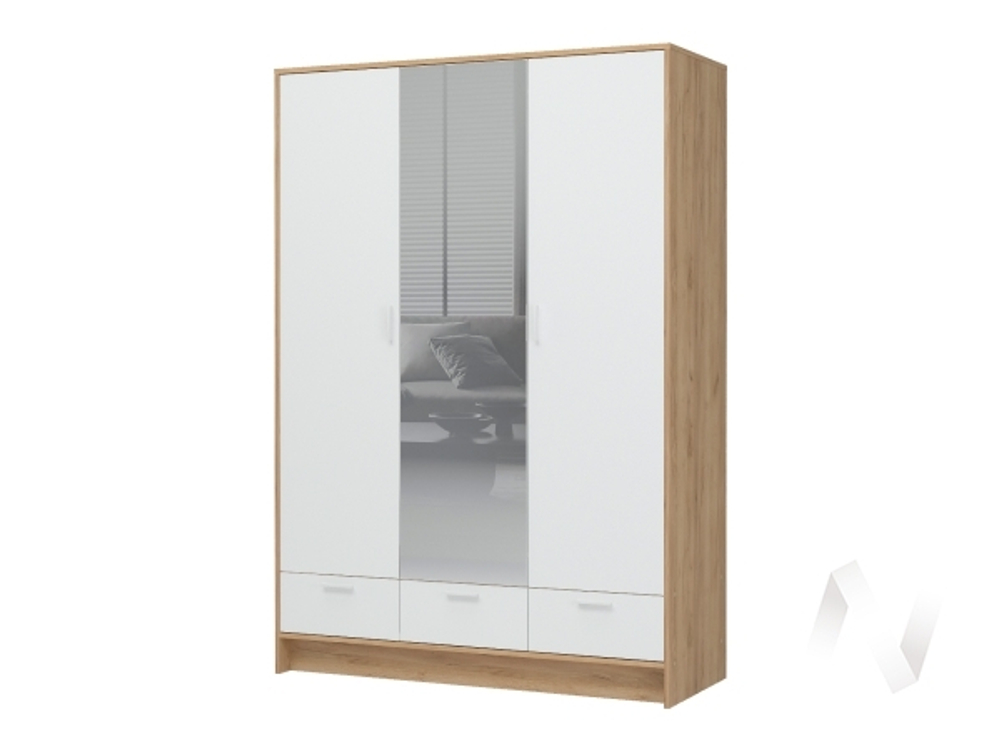 Шкаф 3-х створчатый с зеркалом ШК-03 МС Ирис