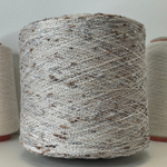 CRISTALLO - Luxury Production by Ri.Go; 75% хлопок, 15% люрекс, 10 п/а; 700м/100гр; col. 31219, цвет: светло-бежевый, с темно-коричневыми, бежевыми и серебристым люрексом «шишечками»