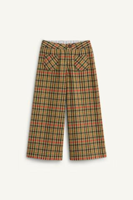ZARA БРЮКИ В КЛЕТКУ, ОРАНЖЕВО-ЗЕЛЕНЫЙ