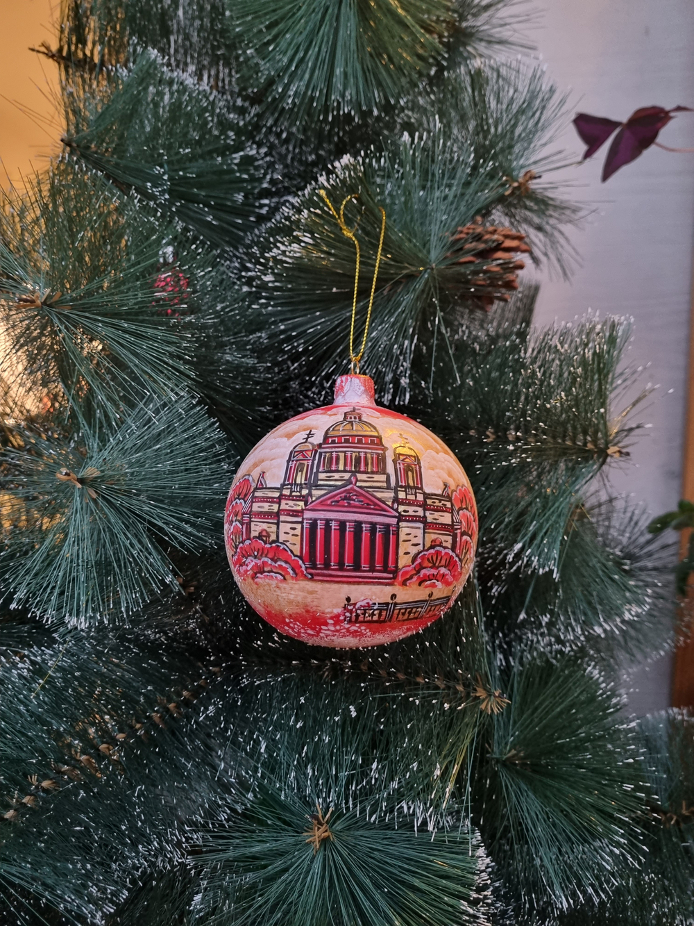 Шар стеклянный "Исакиевский собор",  ручная роспись