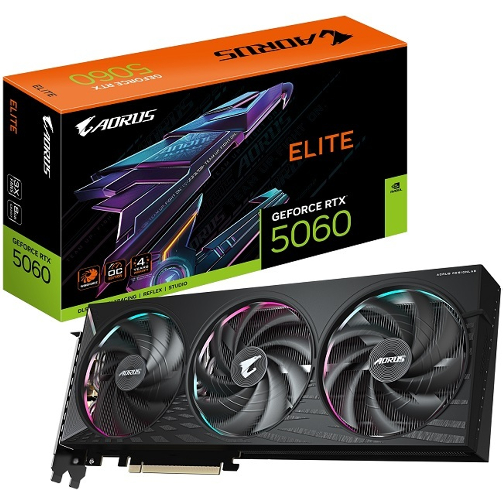 Видеокарта GIGABYTE GeForce RTX 5060 AORUS ELITE 8GB (GV-N5060AORUS E-8GD)