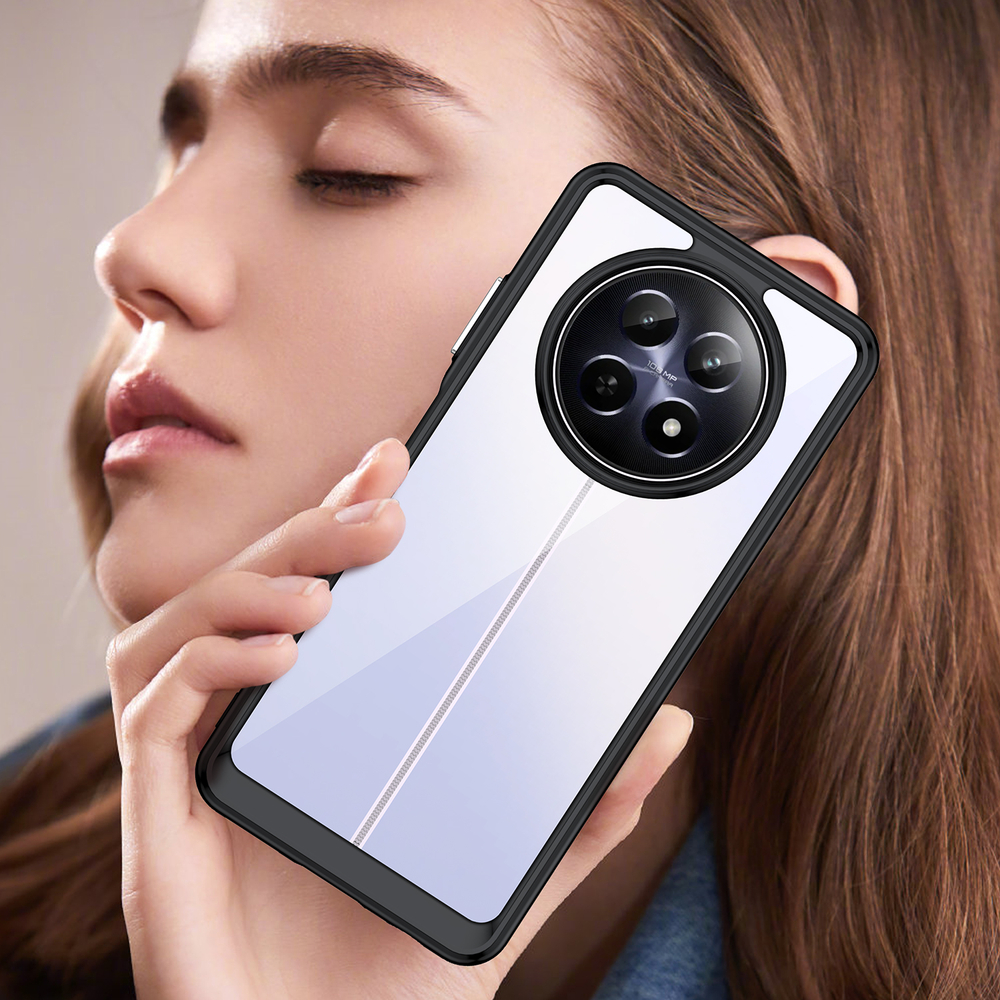 Усиленный чехол с черными мягкими рамками для смартфона Realme 12 5G