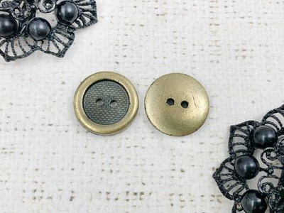 Пуговицы, d 1,5 см, 2 прокола, тёмное золото