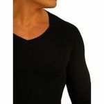 Мужской лонгслив черный v-образным вырезом  Doreanse 2980