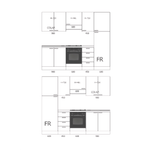 Кухонный комплект MOBILTURI Eva из 7 предметов, 255x60x216, левый разворот, цвет дуб, AEVA25505SX