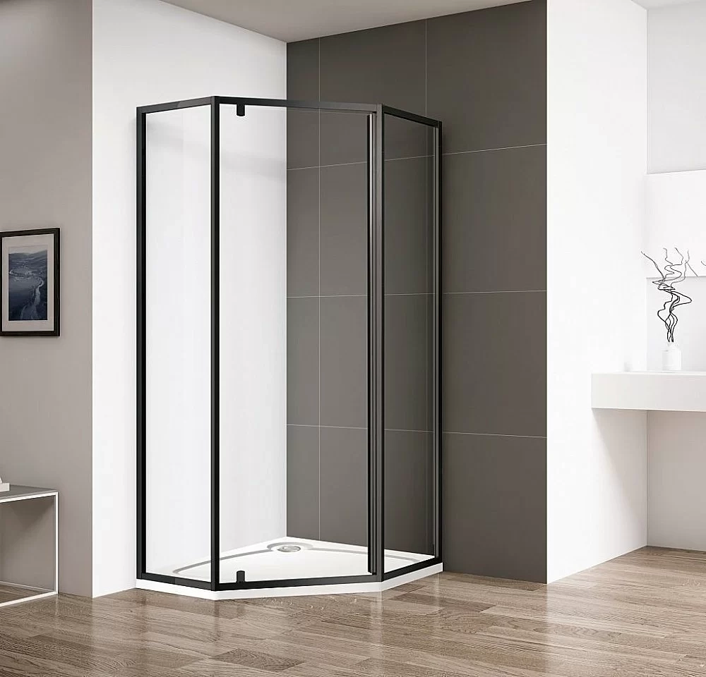 Душевой уголок Cezares Eco 90х90 ECO-O-P-1-90-C-NERO стекло прозрачное/профиль черный матовый
