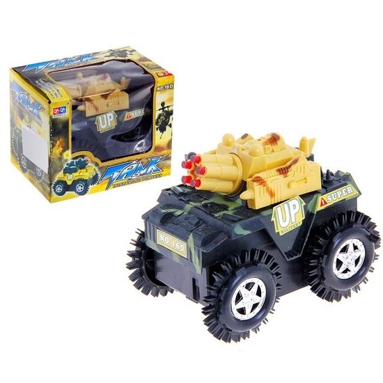 Машинка - перевёртыш " Танк " арт. 160 , ( цвет коричневый  )