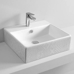Раковина накладная Artceram Quadro 50 QUL002 01 86 белая с декором Cementina