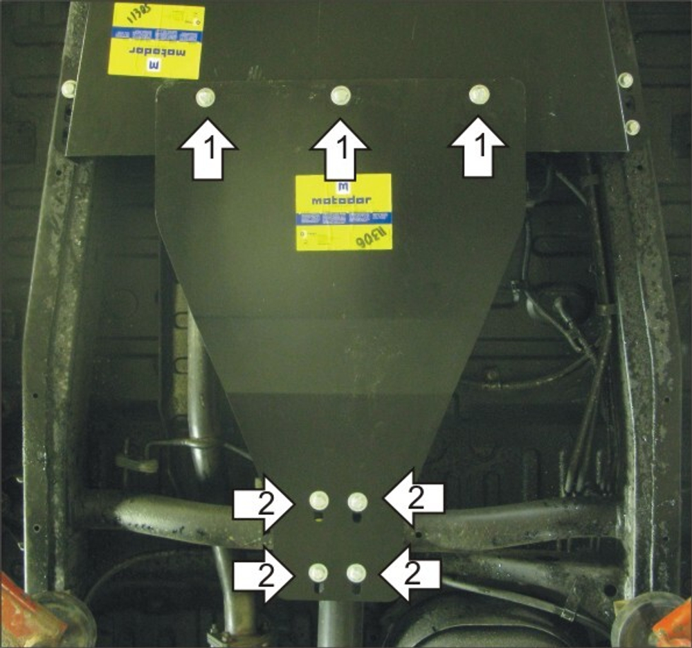 Защита Разд. коробки. 3 мм, Сталь. для Mitsubishi L 200 2006-2014, Mitsubishi L 200 2014-2015 MOTODOR.11306