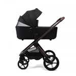 Коляска 2 в 1 Peppy Monaco thermo Black (черный), рама серо-коричневая