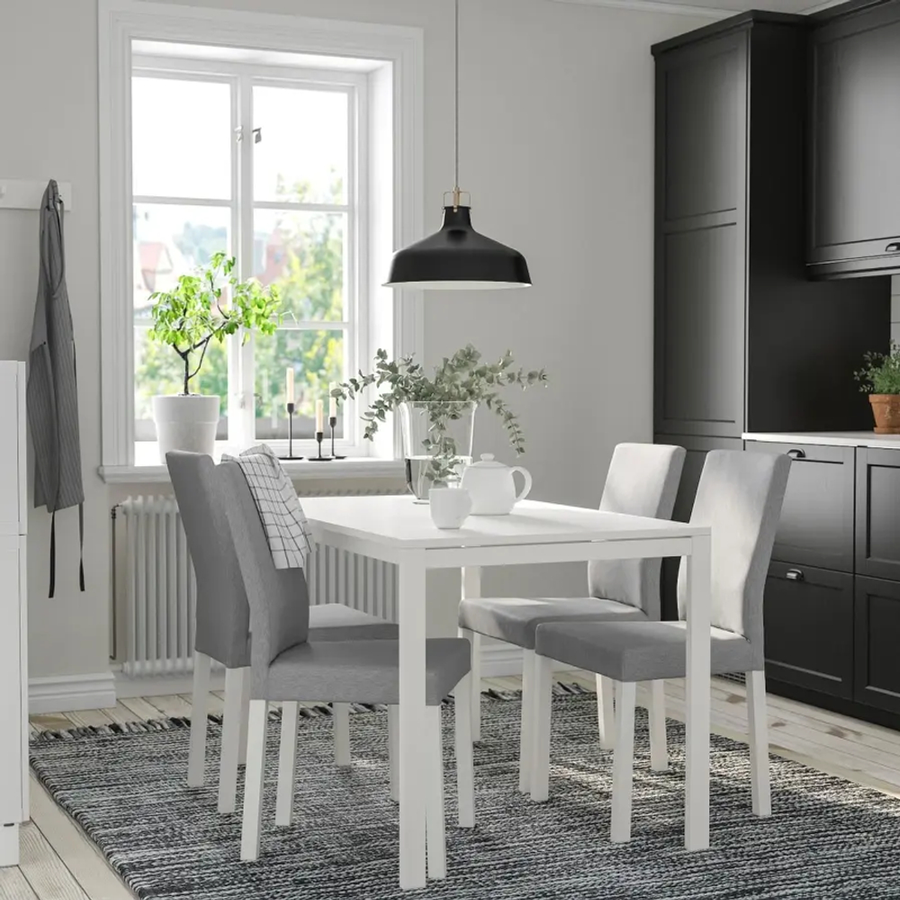 Кухонный стол - MELLTORP/KÄTTIL IKEA/МЕЛЛЬТОРП / КЭТТИЛ ИКЕА, 125х75х74 см, белый/серый