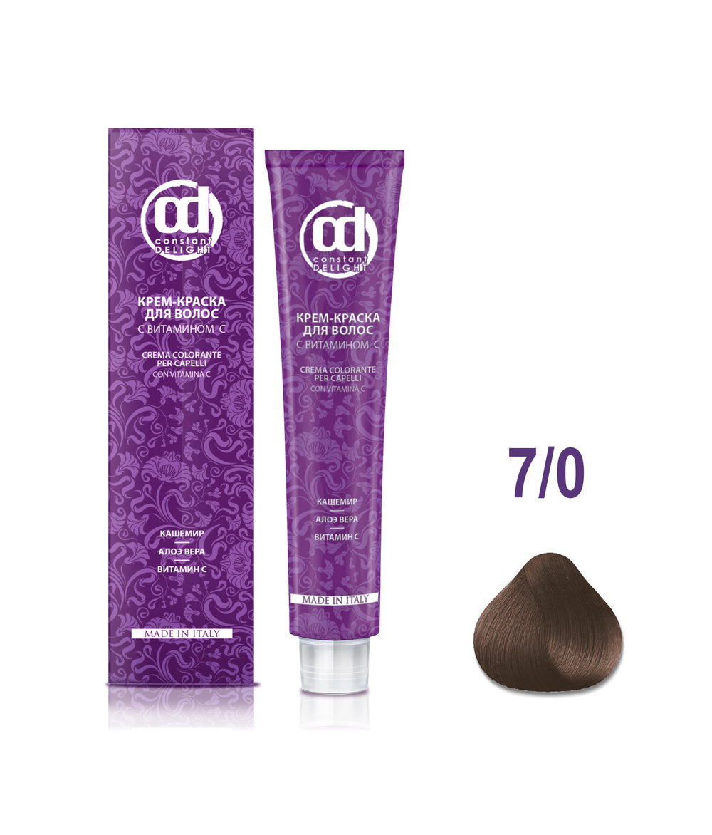 Д 7/0 крем-краска для волос с витамином С средне-русый натуральный 100 мл