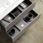 Тумба подвесная Sancos Snob R, Doha Soft 790х445х500, под столешницу без отверстия под смеситель, цвет Kreman