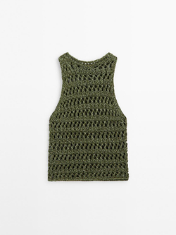 Massimo Dutti Трикотажный топ - Studio, фисташковый