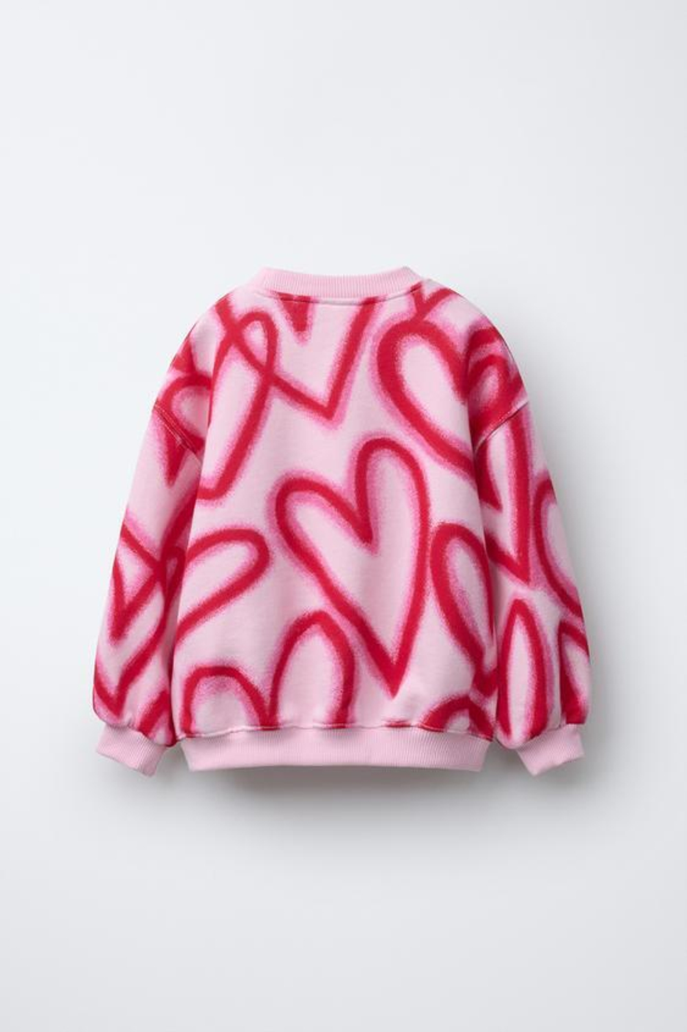 ZARA ХУДИ С ПРИНТОМ В СТИЛЕ ГРАФФИТИ «СЕРДЦА», РОЗОВЫЙ