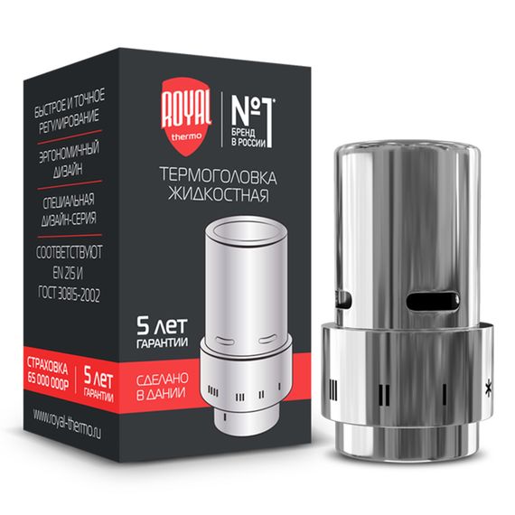 Набор термостатический прямой Royal Thermo Design 1/2quot; Click (Хром) с термоголовкой Design (Хром) купить в Москве и Московской области по низкой цене с доставкой по России — (5) Набор термостатический прямой Royal Thermo Design 1/2quot; Click (Хром) с термоголовкой Design (Хром) — (5)