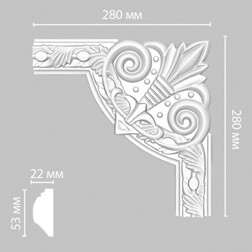 Угол Decomaster 98102-1 255х255х22мм