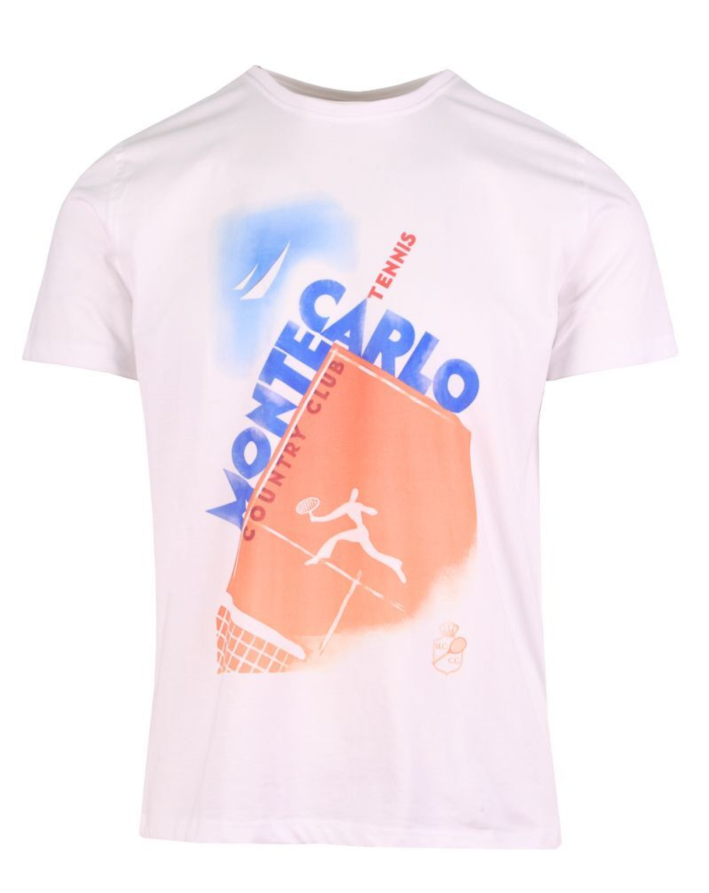 Мужская теннисная футболка Monte-Carlo Country Club Poster Print - белый