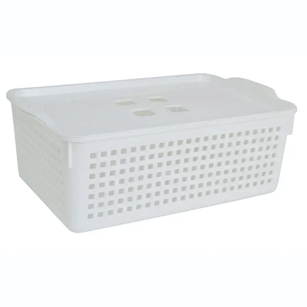 Корзинка Лофт 3,8л 295х105 мм с крышкой (белый)