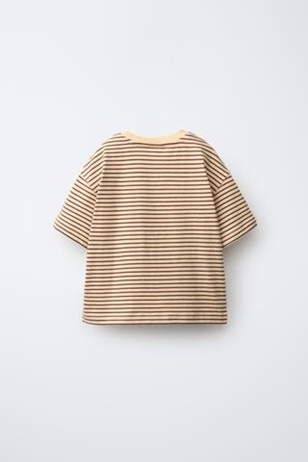 ZARA ФУТБОЛКА В ПОЛОСКУ, ТЕМНО-ЖЕЛТЫЙ