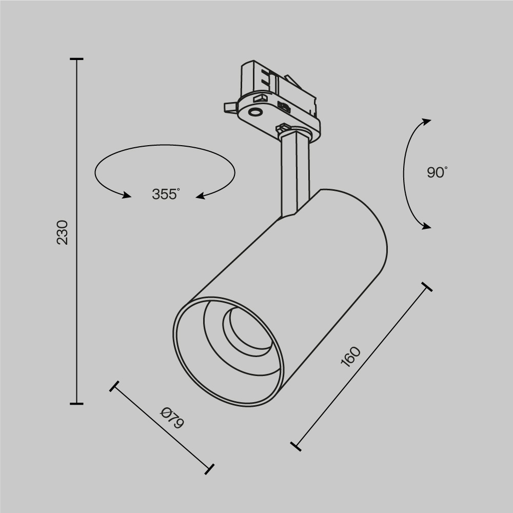 Трековый трехфазный светильник Maytoni Focus Led TR197-3-30WCCT-M-B