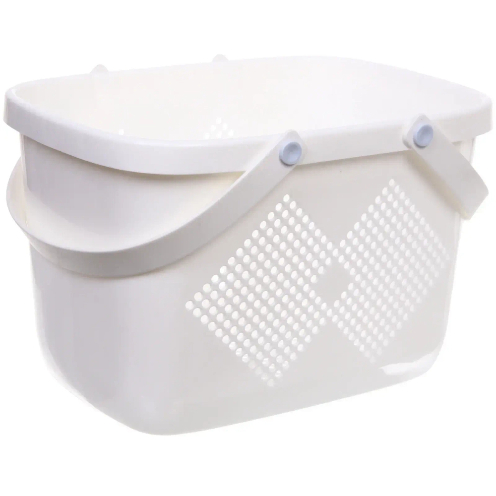 Корзинка для хранения с силиконовыми ручками «БИРСТАД», цвет белый, 32*23.5*21см
