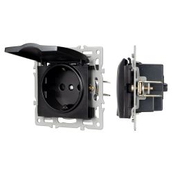 Механизм розетки влагозащищённый SCT-MCP-PL-BK (250V, 16A) (Arlight, -) 043746