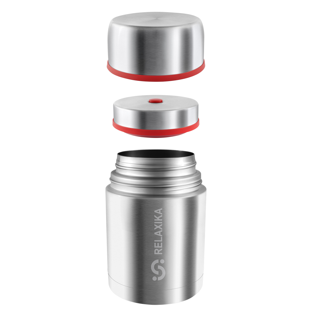Термос для еды Relaxika 301 (0,7 литра) в термочехле, стальной
