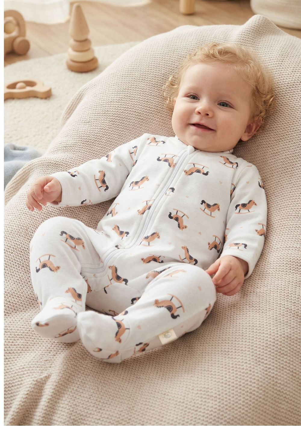 1400-325 Комбинезон на молнии (лошадки)