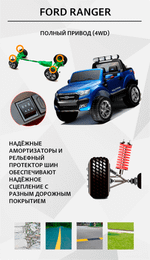 Детский электромобиль "Ford Ranger" 12V ,черный