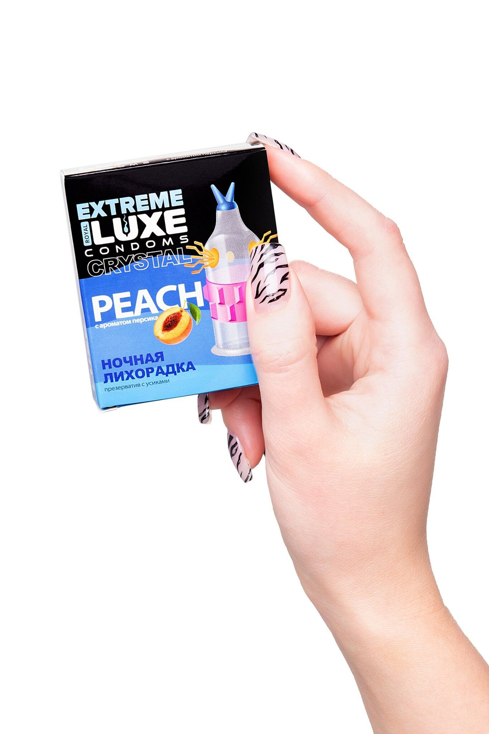 Стимулирующий презерватив "Ночная лихорадка" с ароматом персика - 1 шт.