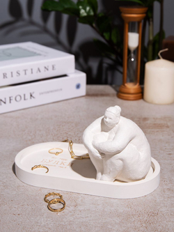 Статуэтка толстушка на подносе "Не ешь БУЛКИ качай их!"