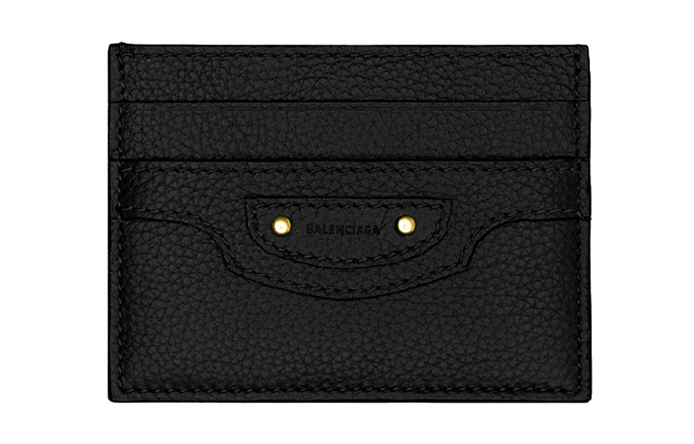 Balenciaga Cow Leather Card Holder Women"s Black