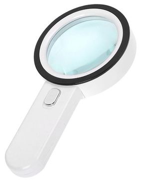 Лупа ручная круглая 30x-125мм для чтения с подсветкой и ультрафиолетом (13 LED) DT7671